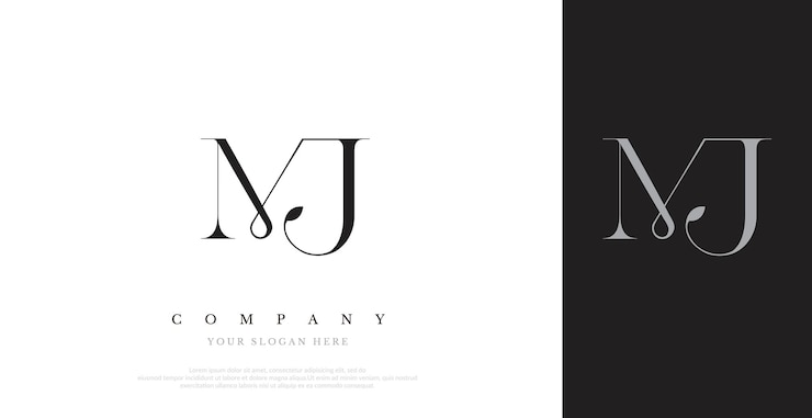 Vector initial mj logo design vector