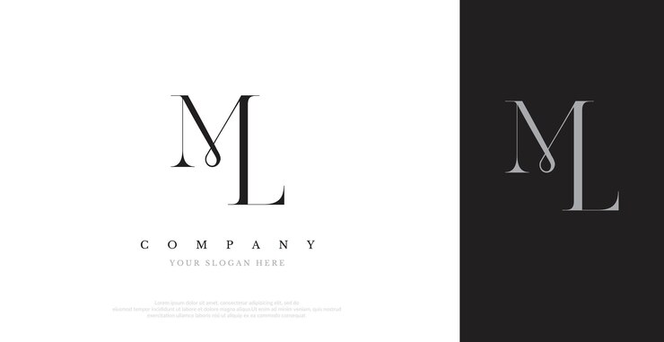Vector initial ml logo design vector