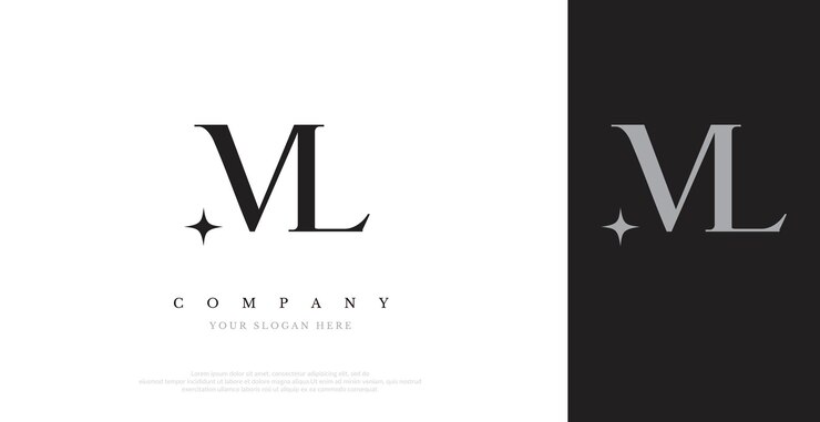 Vector initial ml logo design vector