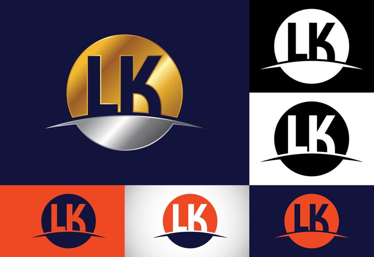 Vector initial monogram letter l k logo design vector template lk letter logo design