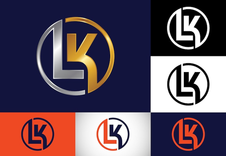 Vector initial monogram letter l k logo design vector template lk letter logo design