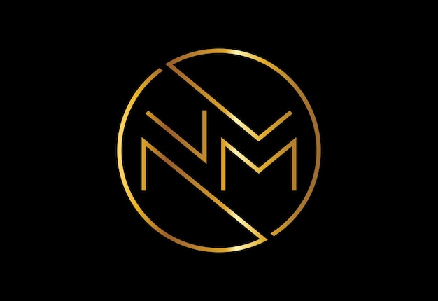 Initial Monogram Letter N M Logo Design Vector Template. NM Letter Logo Design