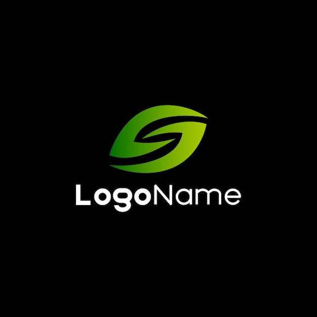 initial s leaf logo design vector