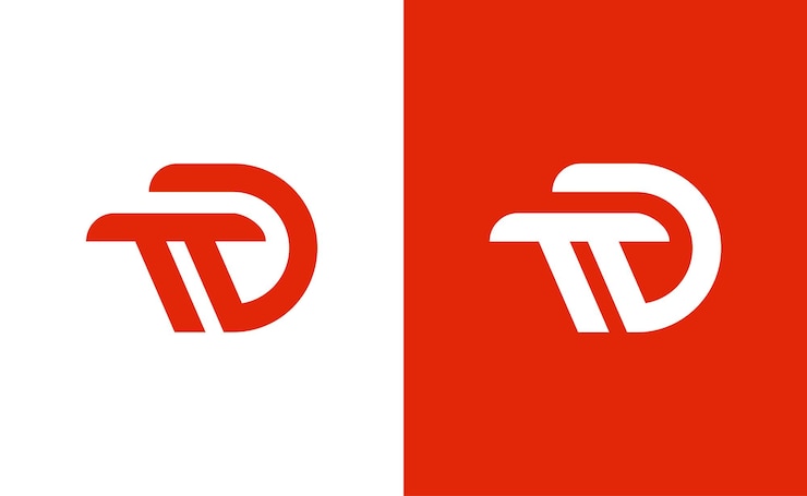 Vector initial unique line logo d