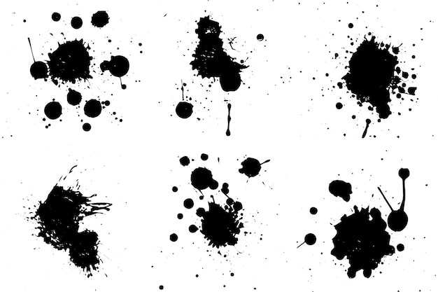 Ink Splash Dynamic Vector Splatter Grunge Elements for Creative Designs
