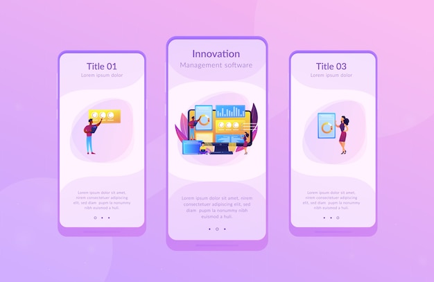 Innovation management software app interface template.
