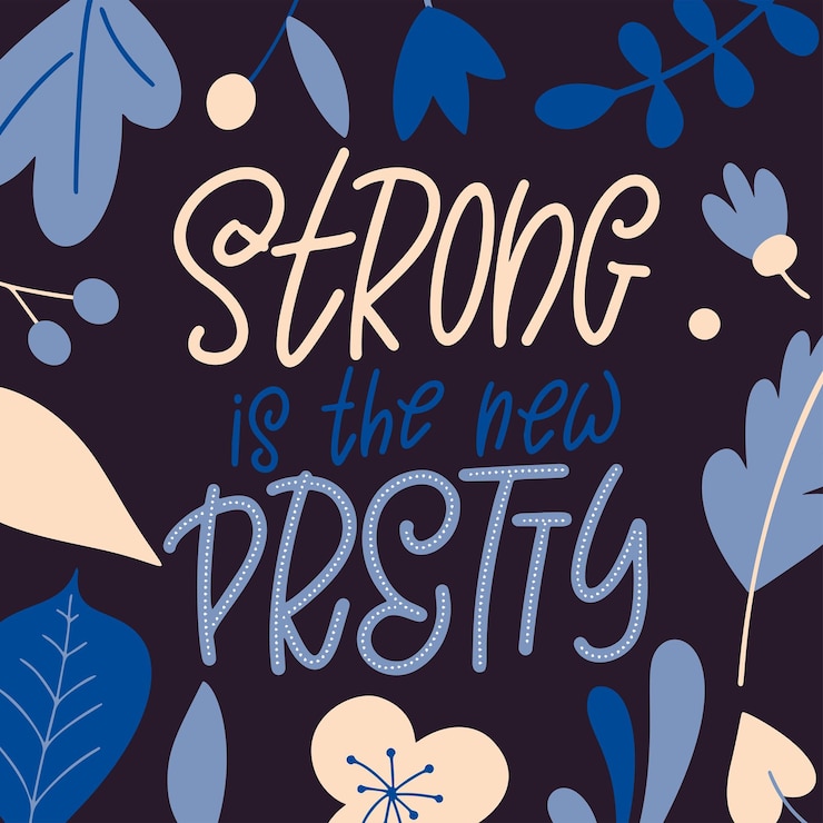 Vector inspirational girl power quote hand drawn lettering poster feminism woman motivational slogan vector