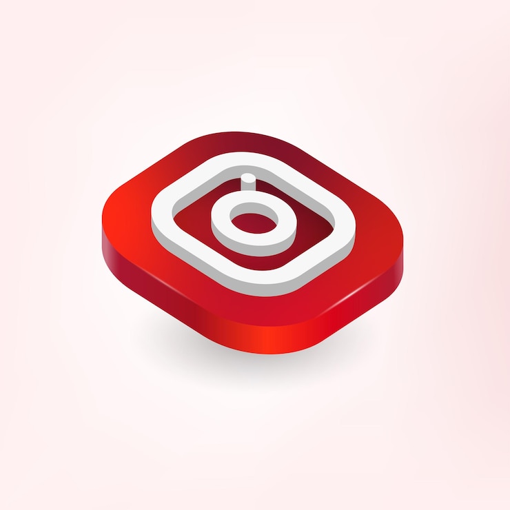 Vector instagram 3d icon illustration vector