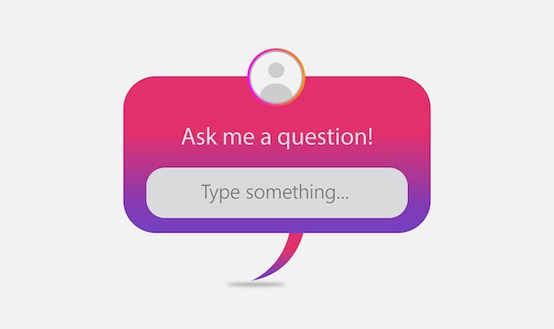 instagram ask me question sticker social media question user interface design vector