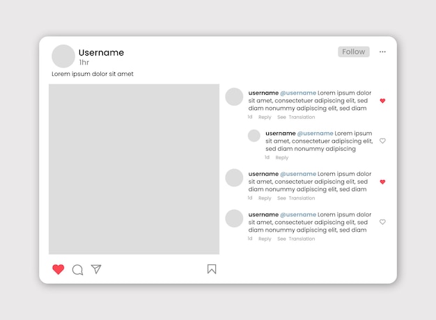 Instagram Post Mockup User Interface and Engagement Elements
