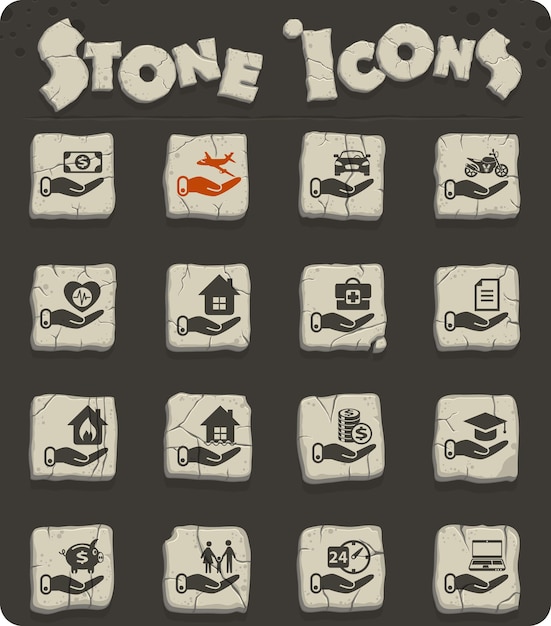 Insurance vector icons for web and user interface design