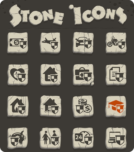 Insurance vector icons for web and user interface design