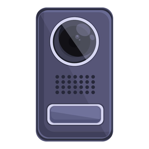 Intercom gate icon cartoon vector Door system Camera bell