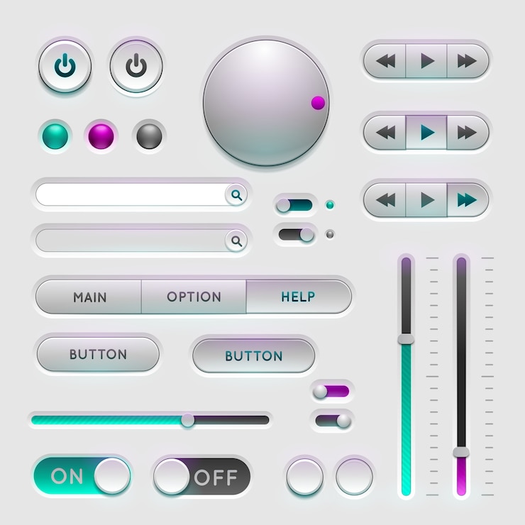 Vector interface web ui elements