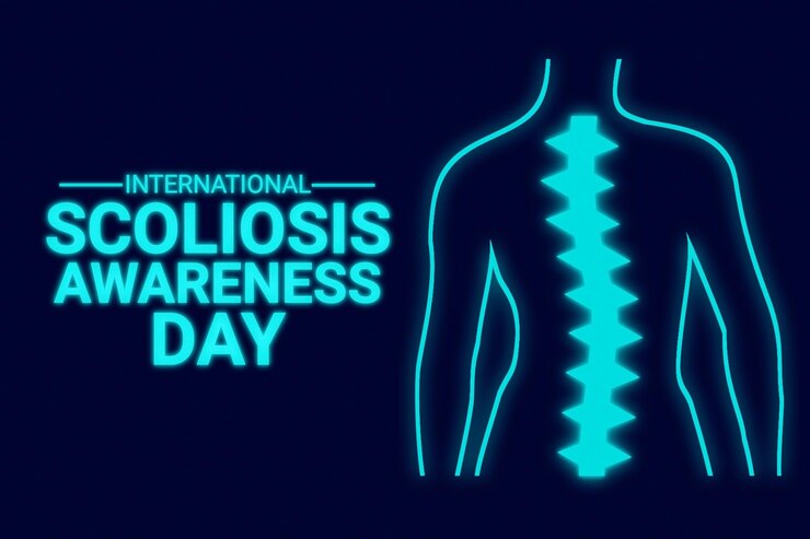 Vector international scoliosis awareness day vector illustration
