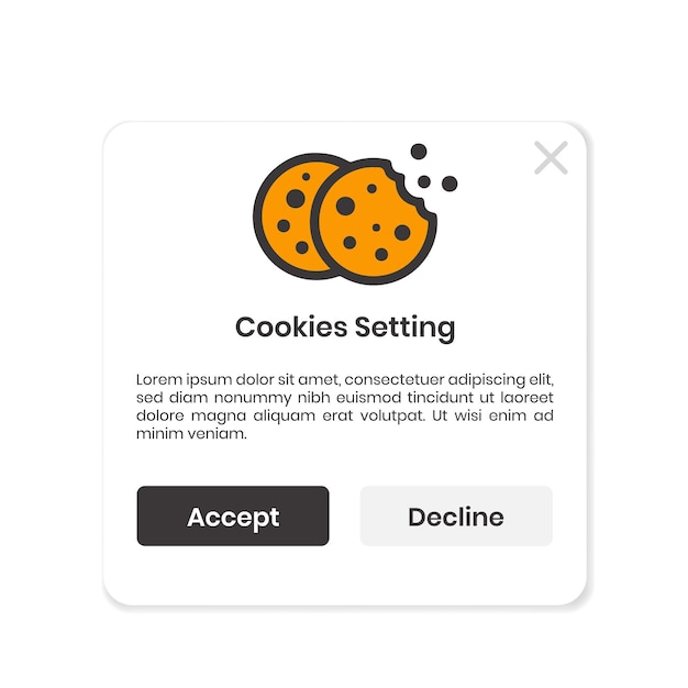 internet cookies notification user interface template