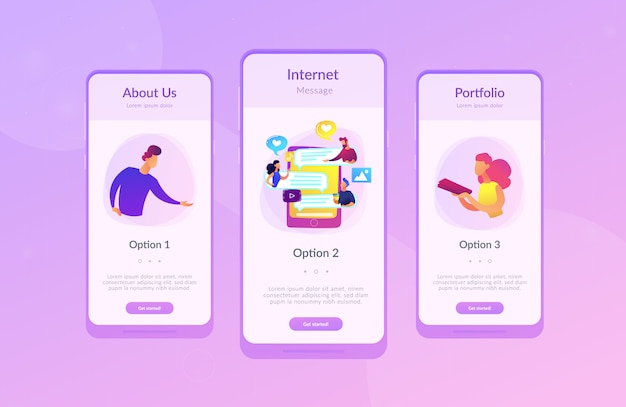 Internet forum app interface template.