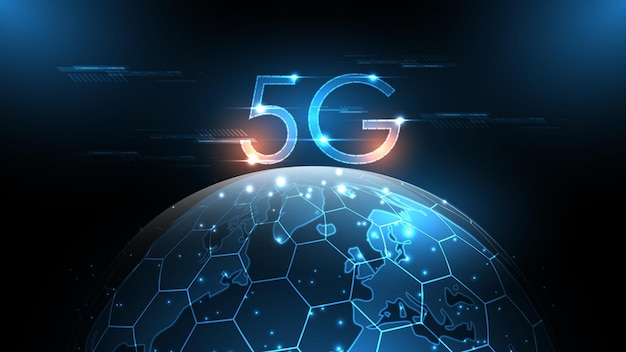 Internet nirkabel jaringan 5G terhubung, internet untuk segalanya, jaringan komunikasi, kecepatan tinggi, telekomunikasi broadband