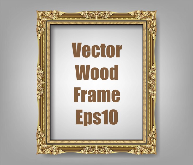 Vector invitation of golden photo frame vector design