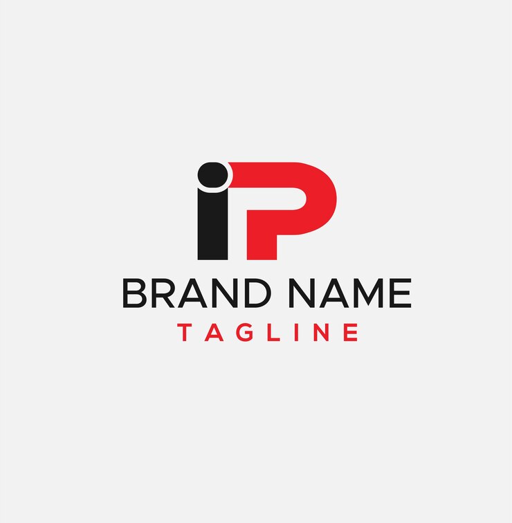 Vector ip letter and icon logo template