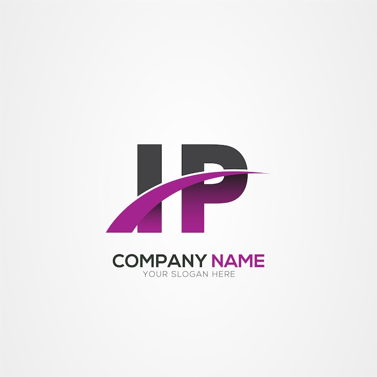 Vector ip or pi letter logo design with a creative cut creative logo design