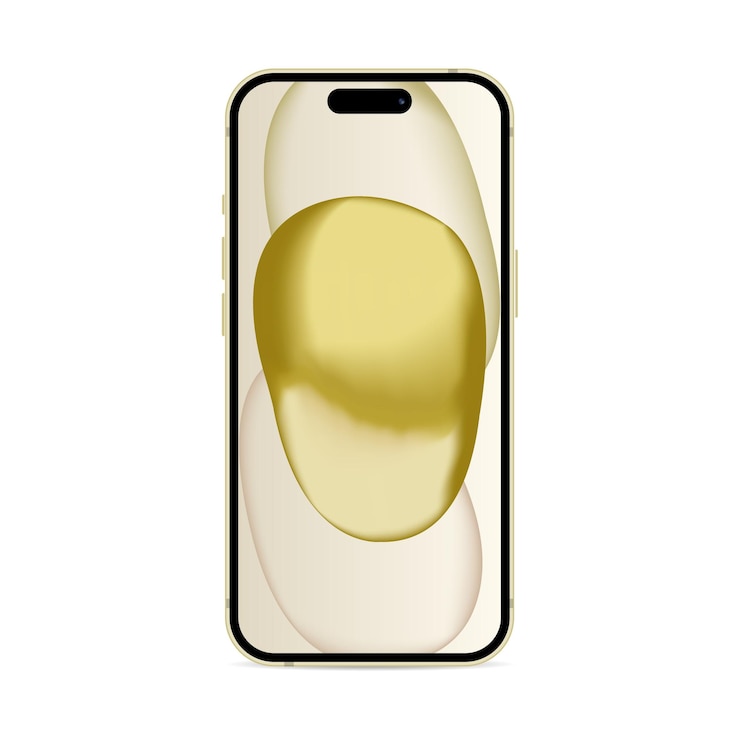 Vector iphone 15 warna kuning layar sentuh teknologi dunia kyiv ukraina 14 september 2023