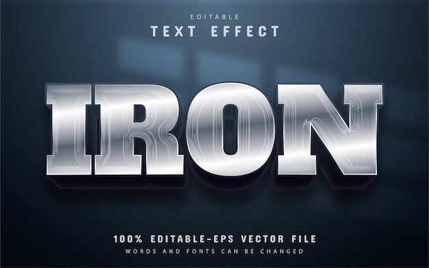 iron text, silver style text effect editable