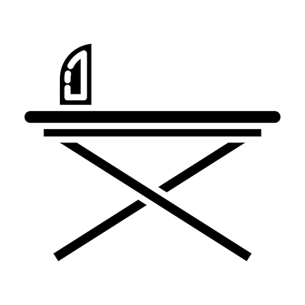 ironing board glyph solid black illustration