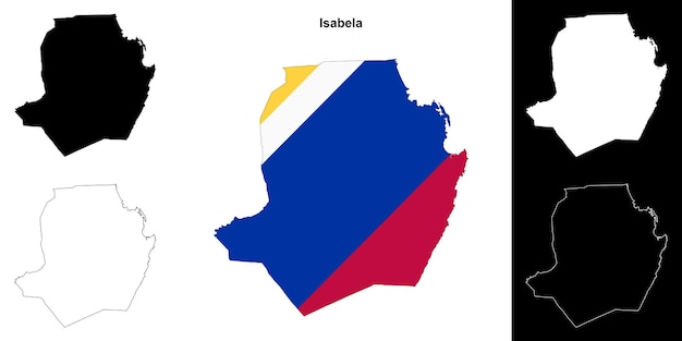 Isabela province outline map set