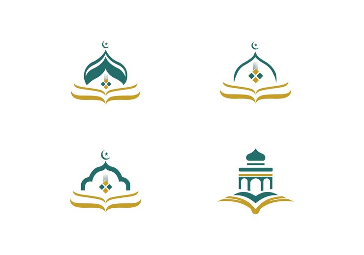 Islamic book icon logo symbol illustration design template