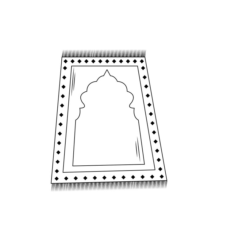 Islamic Prayer Mat Or Prayer Rug Vector Icon Isolated On White Background Vector Illustration