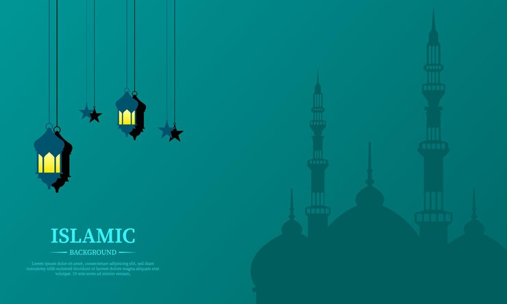Islamic vector design mosque interior for eid or Ramadan Kareem background Islamic vector design