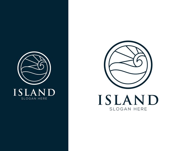 Island vacation beach logo design vector illustration