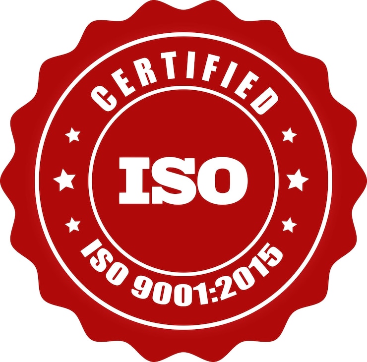 ISO Seal in Golden ISO Stamp Certified Company Certificate ISO 90012015 Blue vector Quality Certificate Golden