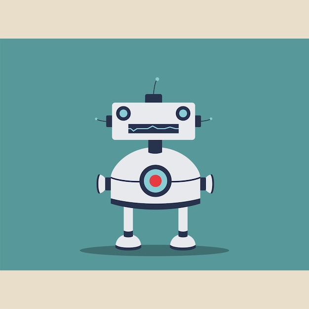 isolated cute colored robot character vector