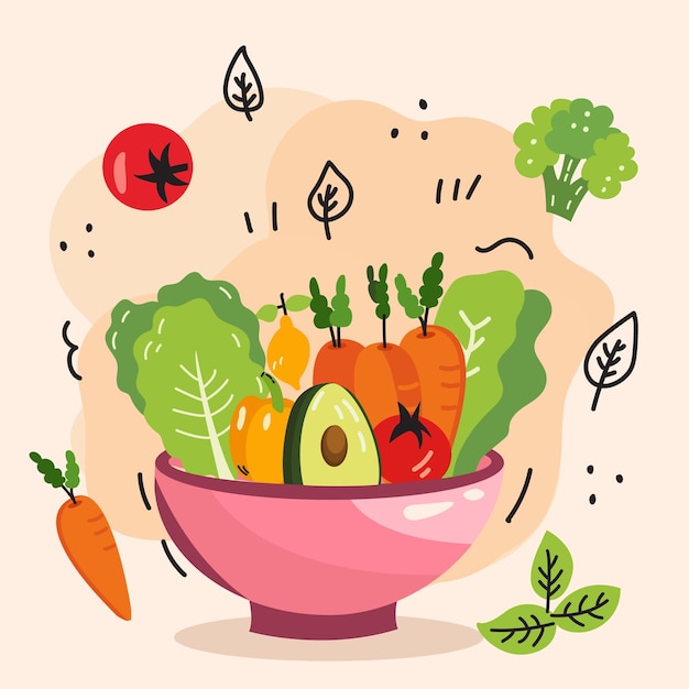 Isolated fruit and vegetable salad plate icon
