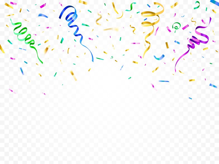 Vector isolated party confetti. many colorful foil streamers set
