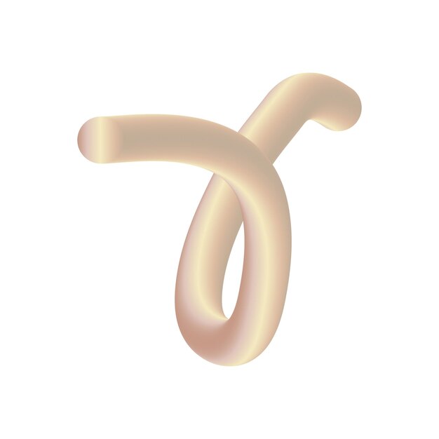 Isolated simple shape 3D spiral with gradient
