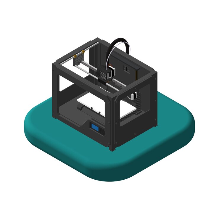 Vector isometric icons 3d printer. pictograms 3d printer. isolated vector illustration