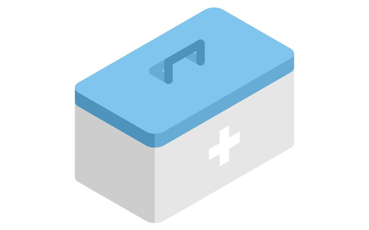 Vector isometric illustration of a first aid kit