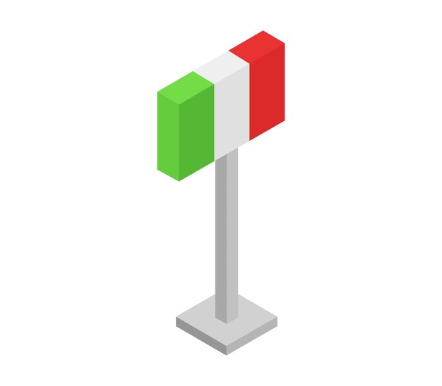 Isometric italy flag
