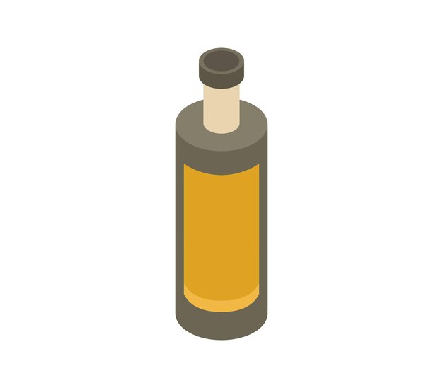 Isometric olive oil bottle