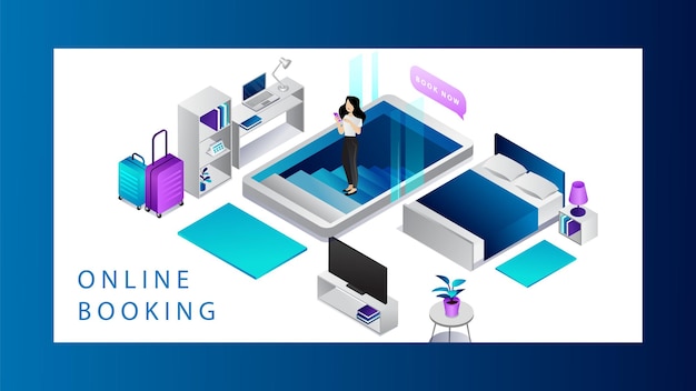 Isometric Online Booking Concept