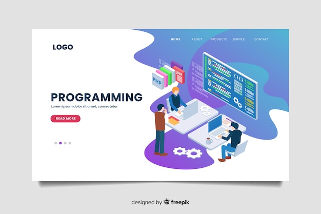 isometric programming landing page template