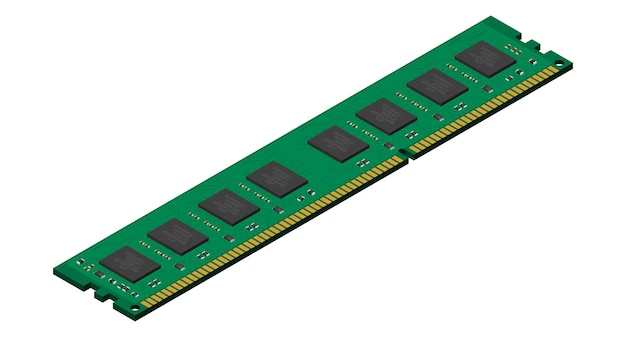 isometric random access memory ram memory realistic 3d isometric computer hardware components vector illustration
