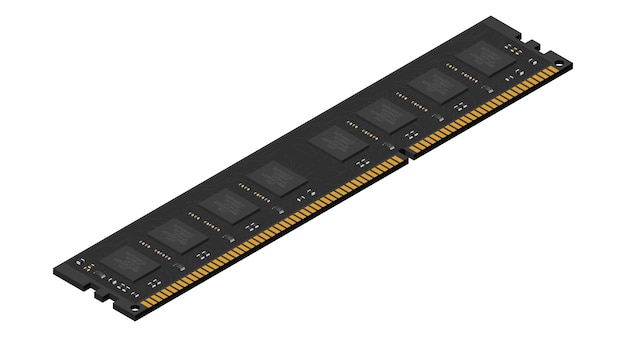 isometric random access memory ram memory realistic 3d isometric computer hardware components vector illustration
