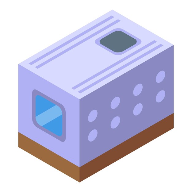 Isometric vector illustration of modern microwave oven