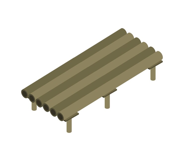 Vector isometric wooden bridge