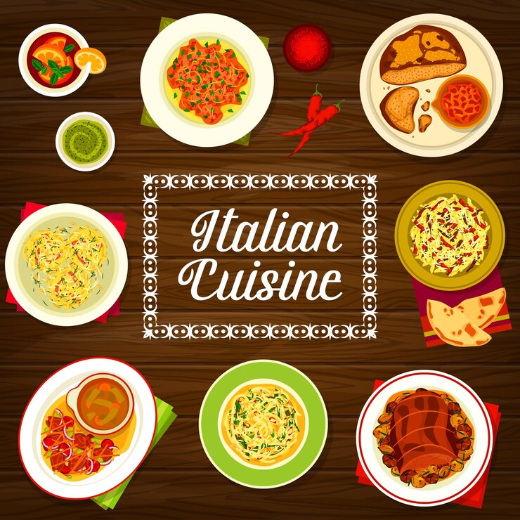 Vector italian cuisine restaurant food menu vector cover