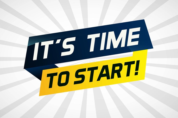 Its time to start word concept vector illustration and 3d style landing page template ui web